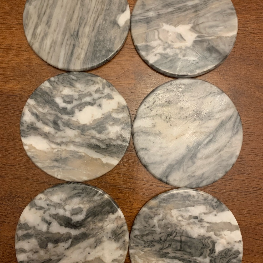 Marble Coasters Set - Gray